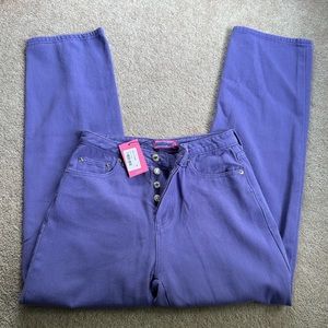 EDIKTED Purple Mid-Rise Straight Leg Jeans